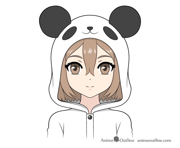How to Draw an Anime Panda Girl Step by Step - AnimeOutline